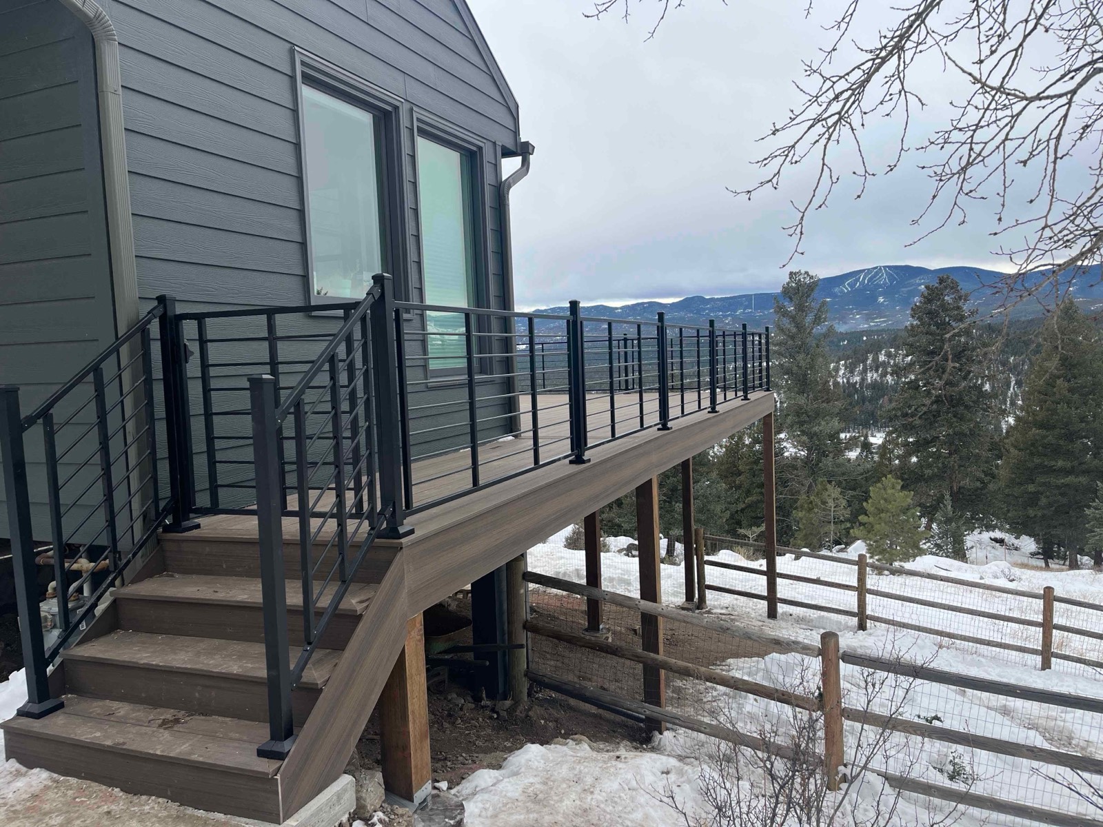 Cable-rail fencing on a Colorado property